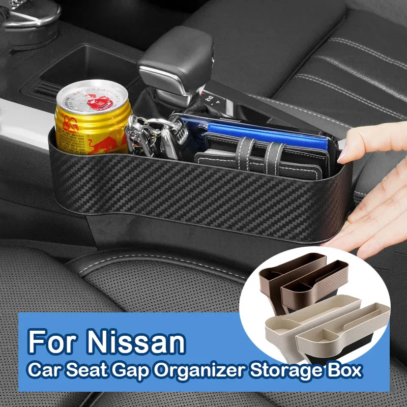 

Universal Car Seat Gap Organizer Storage Box For Nissan Qashqai J10 J11 J12 Xtrail T30 T32 Patrol Y61 Y62 Leaf ZE0 Serena Versa