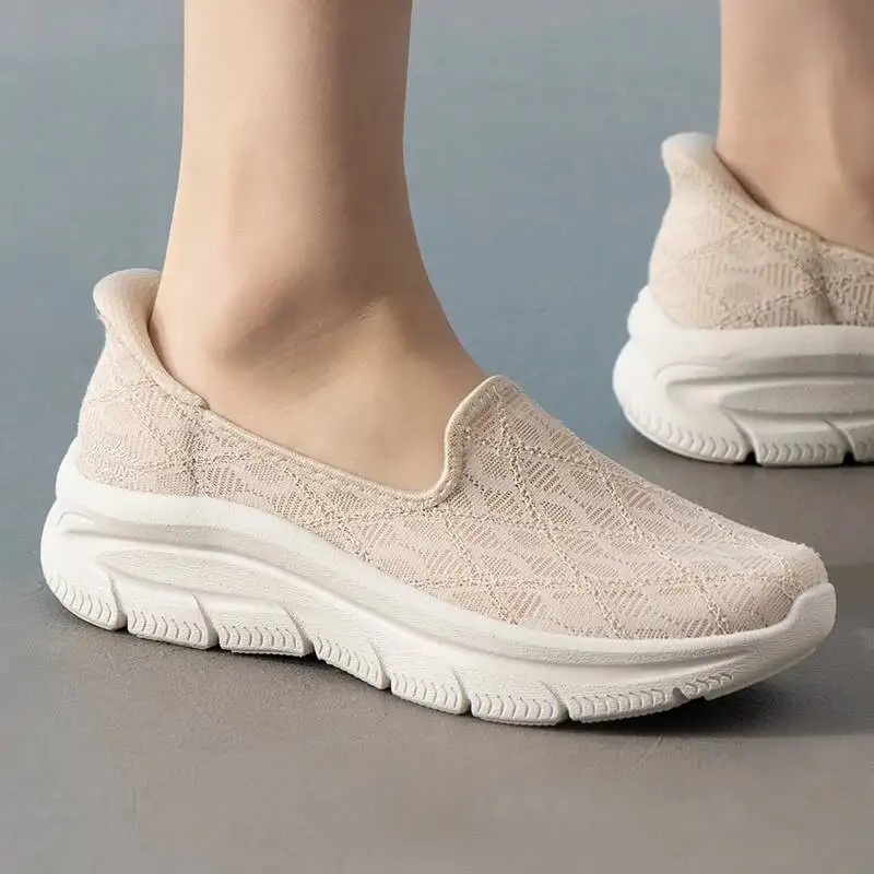 HOT Skechers Women's Sports Modern D'lux Slip-On Mesh Breathable Casual Shoes 159287-NAT