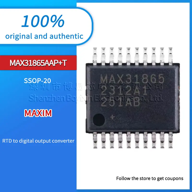 Original genuine MAX31865AAP+T MAX31865 SSOP-20 RTD to digital output converter chip IC