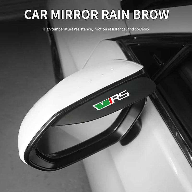 2PCS Car Rearview Mirror Rain Eyebrow Rainproof Cover Car Accessories For Skoda VRS Octavia Kamiq Kodiaq Karoq RS Superb Fabia R