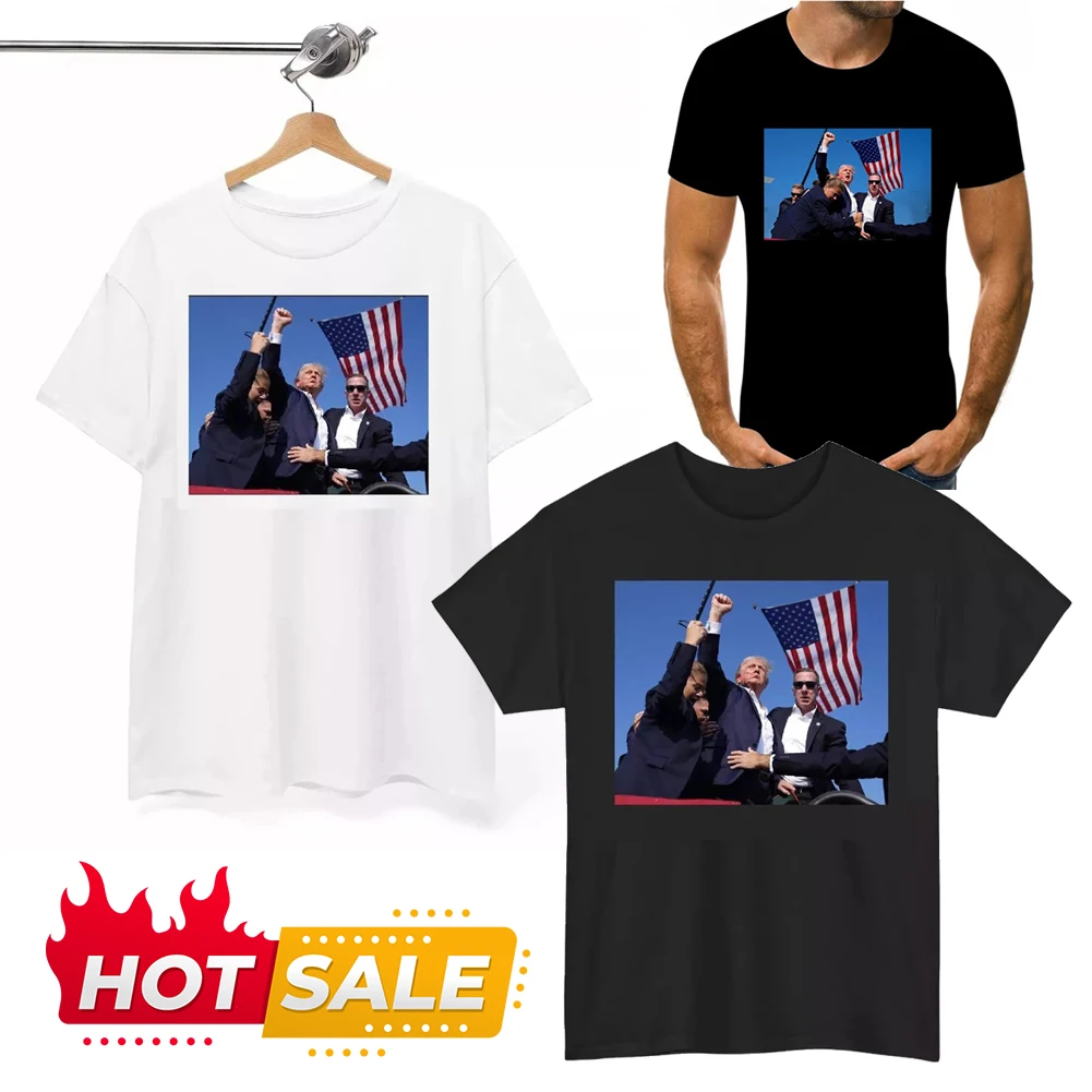 2024 Donald Trump Pennsylvania Rally Shooting T-Shirt US Trump Unisex Cotton Soft The Pennsylvania Incident Trump T-Shirt