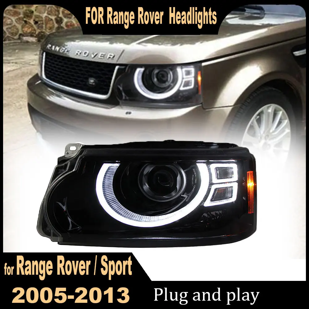 2PC Car Lights for Range Rover LED Headlight 2005 2006 2007-2013 Range Rover sport Head Lamp Drl Projector Lens Auto Accessories