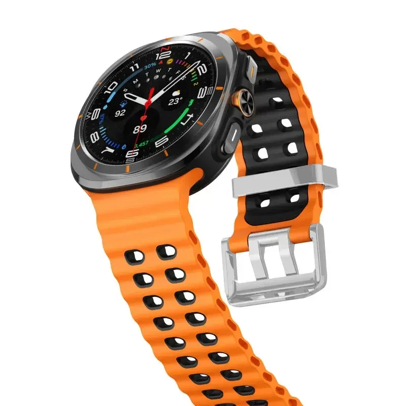 Cinturino marino per Samsung Galaxy Watch Ultra Cinturino 47mm Accessori Sport Bracciale Correa in silicone Galaxy Watch 7 cinturino ultra 47mm