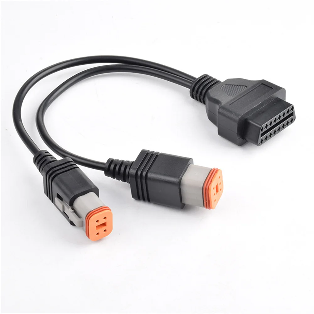 Newest For Harley 6Pin + 4Pin Two-in-one 2in1 Code Reader OBD2 Connector Universal K CAN Diagnostic Scanner Adapter Tool