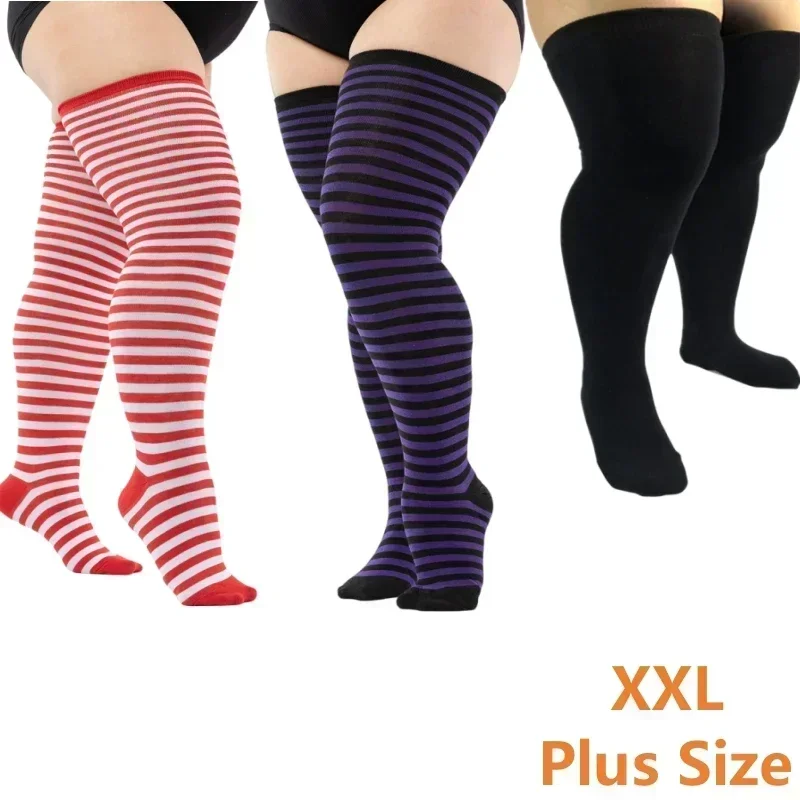 NEWJOINFUN Plus Size XXXL Over Knee Thigh Sock for Oversized Women High Elastic Stockings Leg Warmers Long Socks for Daily wear