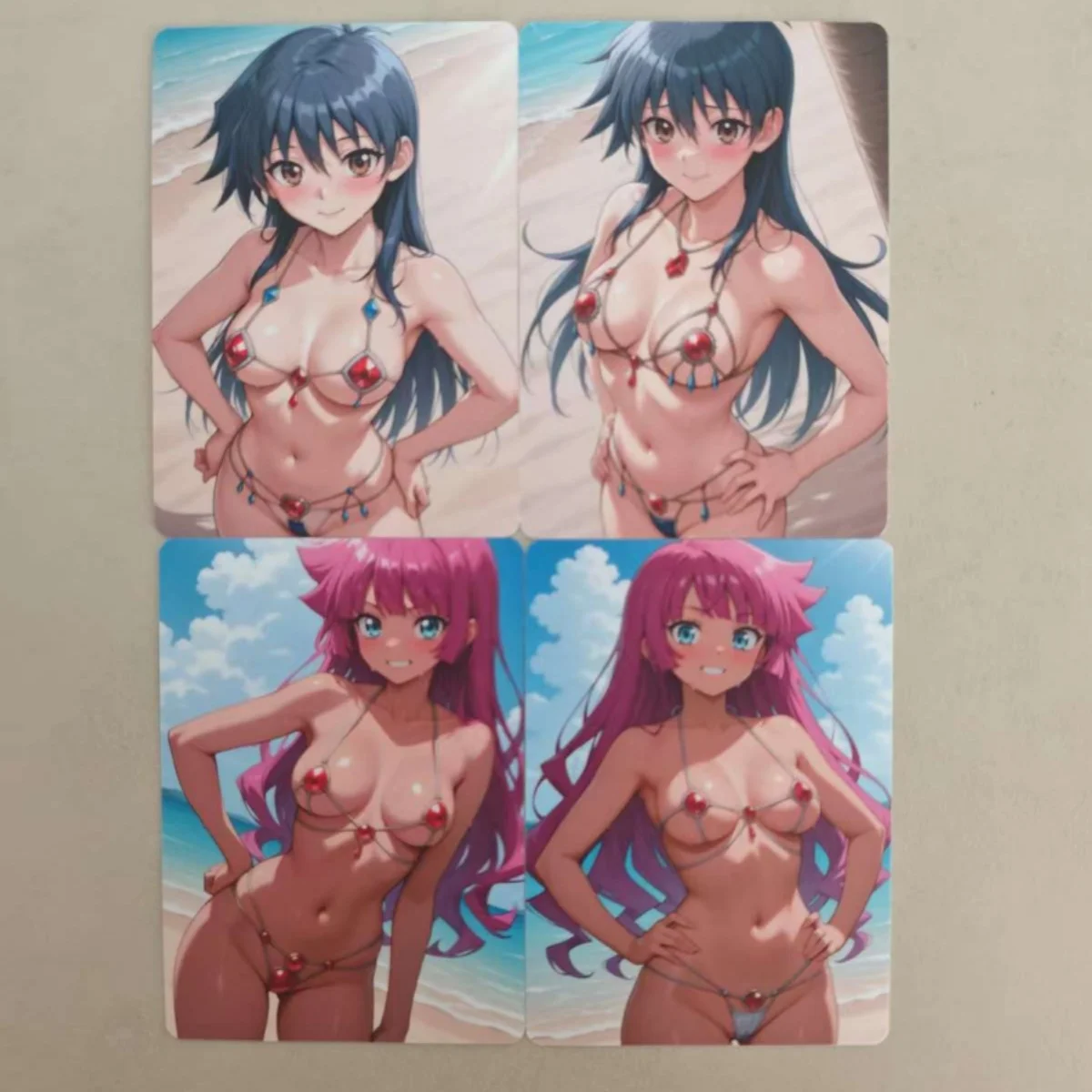8Pcs/set NSFW Card Yugioh Beach Ocean Gemstone Bikini​​ DMG Celina Romin Saotome Rei Collection Card 18+ view 4