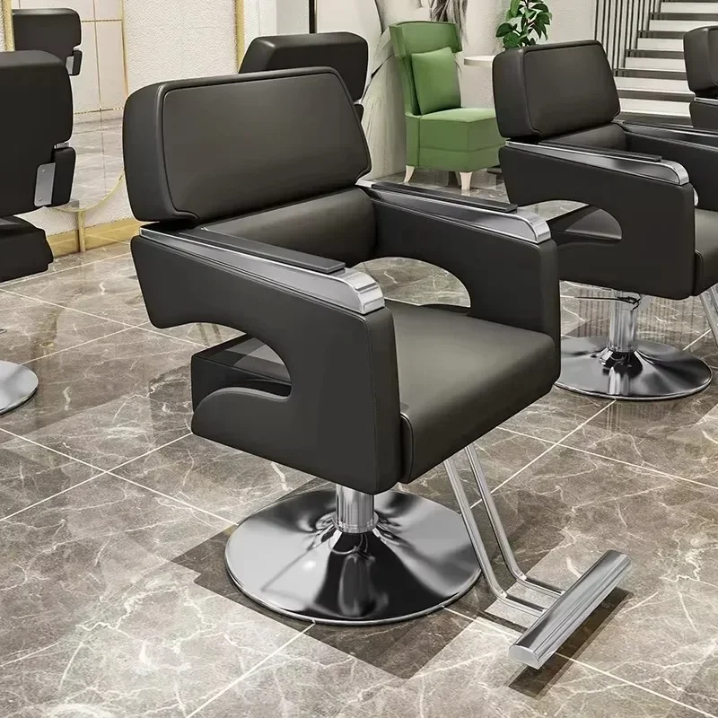 Cheap Gold Barber Chair Aesthetic Classic Armrest Modern Salon Chair Advanced Fashionable Beauty Cadeira Simple Furniture