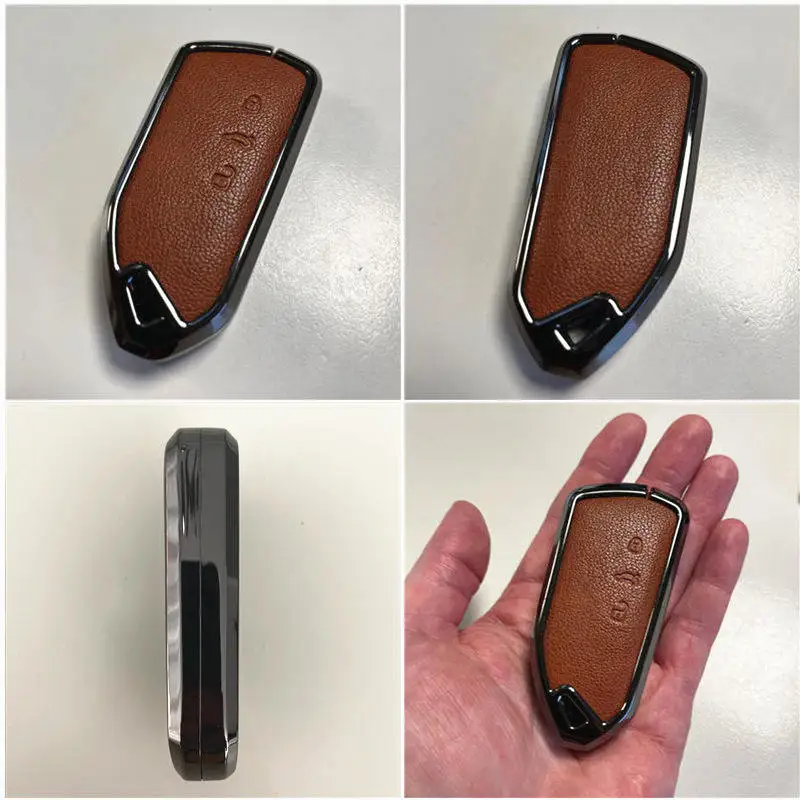 Key Case Cover For VW Volkswagen ID3 ID4 ID6 Golf 8 Teramont X Atlas X Cross Sport MK4 MK8 Metal Leather Fob Car Accessories