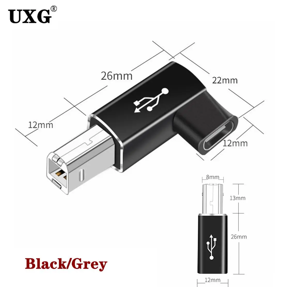 USB Type C Female to USB B Male Adapter Data Transfer Converter for Scanner Printer MIDI Controller Keyboard