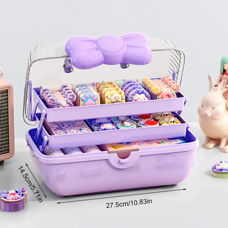 2023new Multi-layer Hairpin Storage Box Cute Girls Jewellery Box Children\'s Hair Accessories Storage Box Toy Storage Box