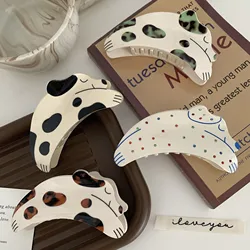 New Korean Fashion Hair Accessories Cute Cartoon 10CM Spotted Dog Hair Clip Claw High Quality Acetate Shark Clip For Women Girls