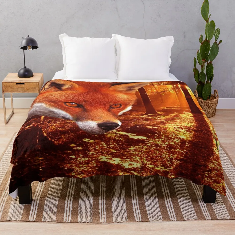 

Red Fox Throw Blanket funny gift Softest valentine gift ideas Plaid on the sofa Blankets