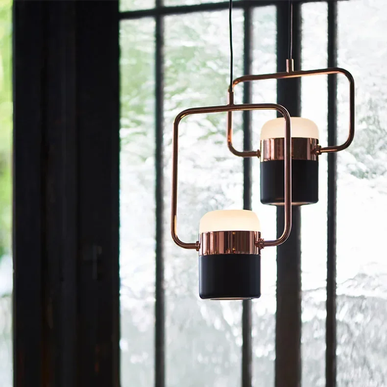 

GHEUVNJ Nordic line LED lights, postmodern living room, study, dining room, minimalist modern bedroom, bedside small chandelier
