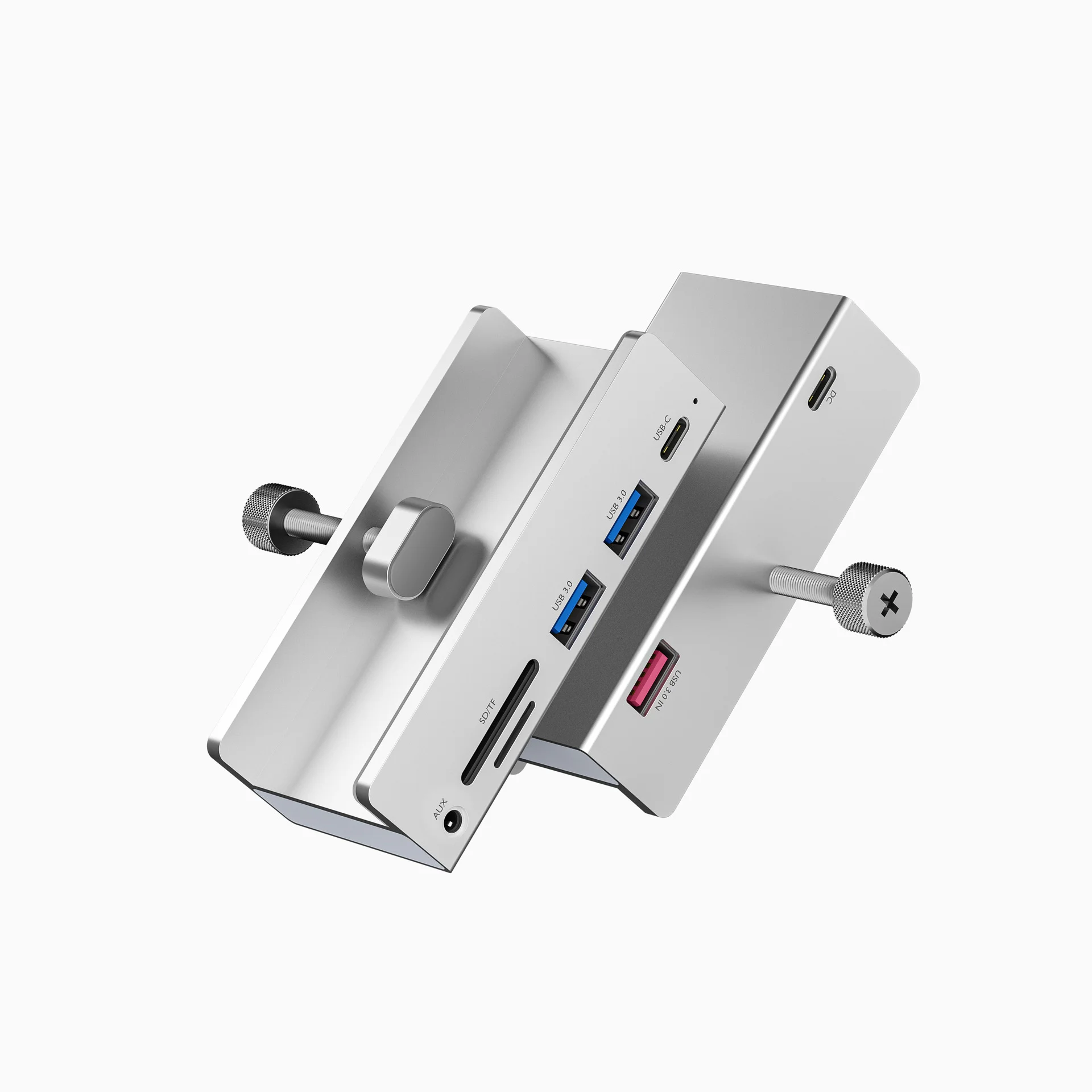 FC&EC Aluminium Typ C 4-Port USB 3.0 HUB Telefonhalter SD TF USB Speicherkartenleser Netzteil Splitter Multiple Extend Dock