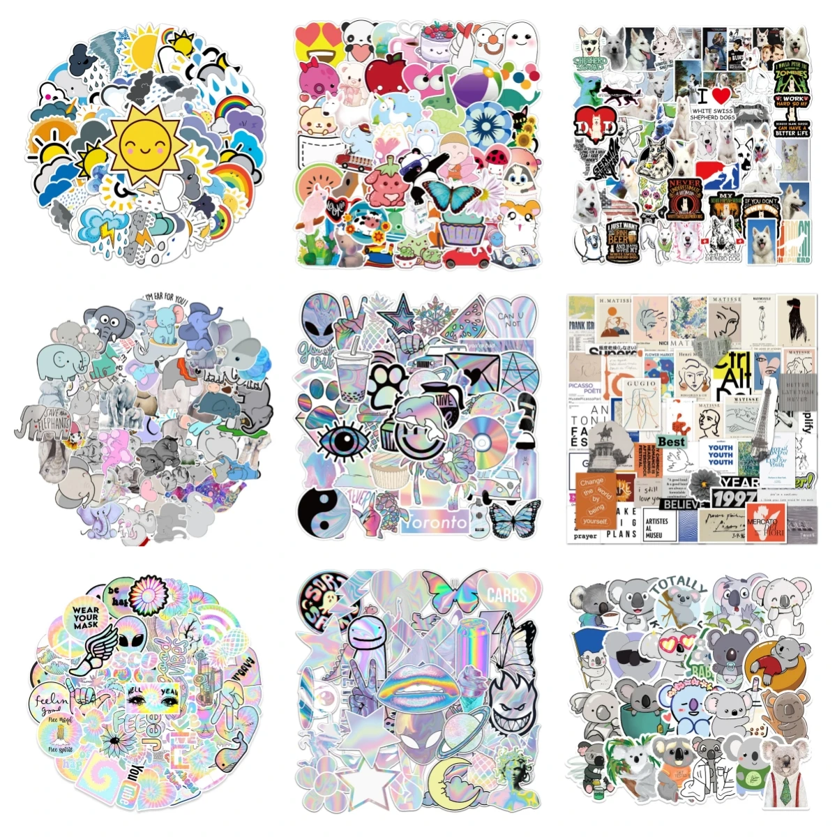 10/30/50PCS Cartoon Cute Small Fresh Stickers Series Creative Weather Graffiti Laptop Phone Notebook Helmet Decoration Wholesale