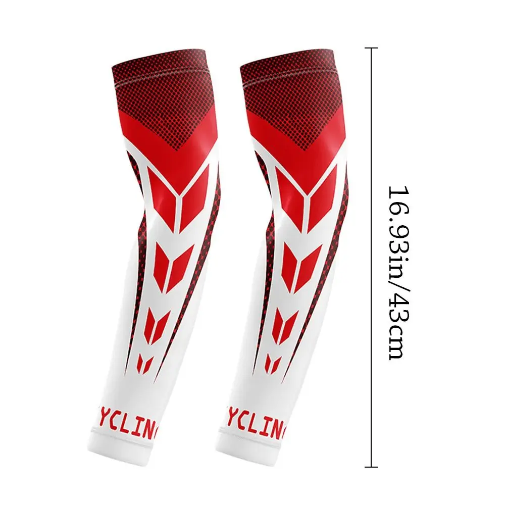 1Pair Fashion Cooling Summer Arm Sleeves Ice Silk Elastic Sun Protection Arm Cover Running Sports Cycling Driving Gloves Men