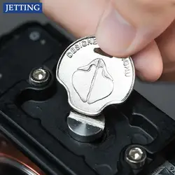For DSLR Camera Quick Release Plate Camera Mounting Plate Slotted Screws Carry-on Screwdriver Coin Wrench Combo Tool