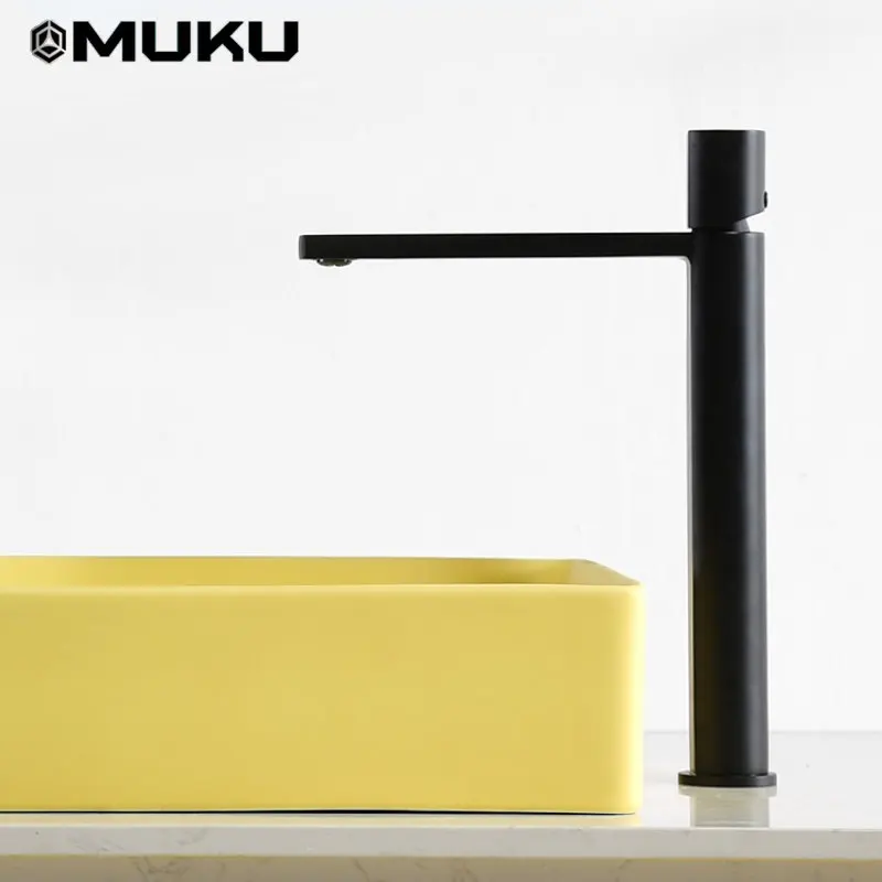

Nordic Industrial Style Basin Faucet Black Hot and Cold Water Mixer Washbasin Faucet Copper Bathroom Home Minimalist Sink Tap