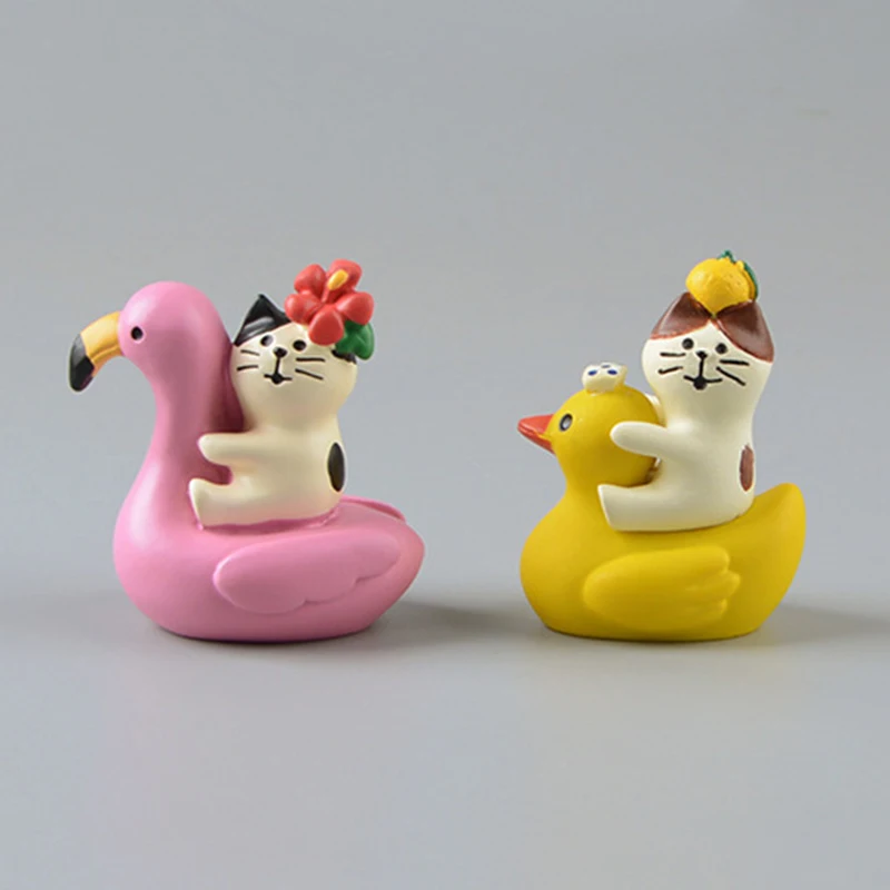 

Cartoon Animal Yellow Duck Pink Flamingo Cat Dog Model Shiba Inu Puppy Mini Figures Fairy Garden Home Decor Accessories Figurine