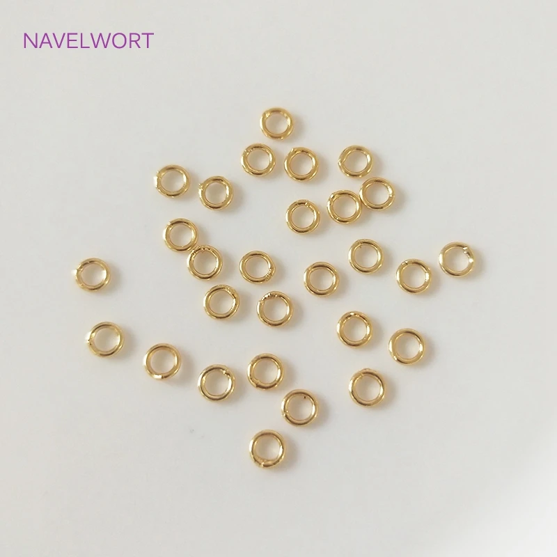 14K/18K Gold Plated Soldered Closed Ring Connector Jump Rings For DIY Jewelry Making Supplies Wholesale