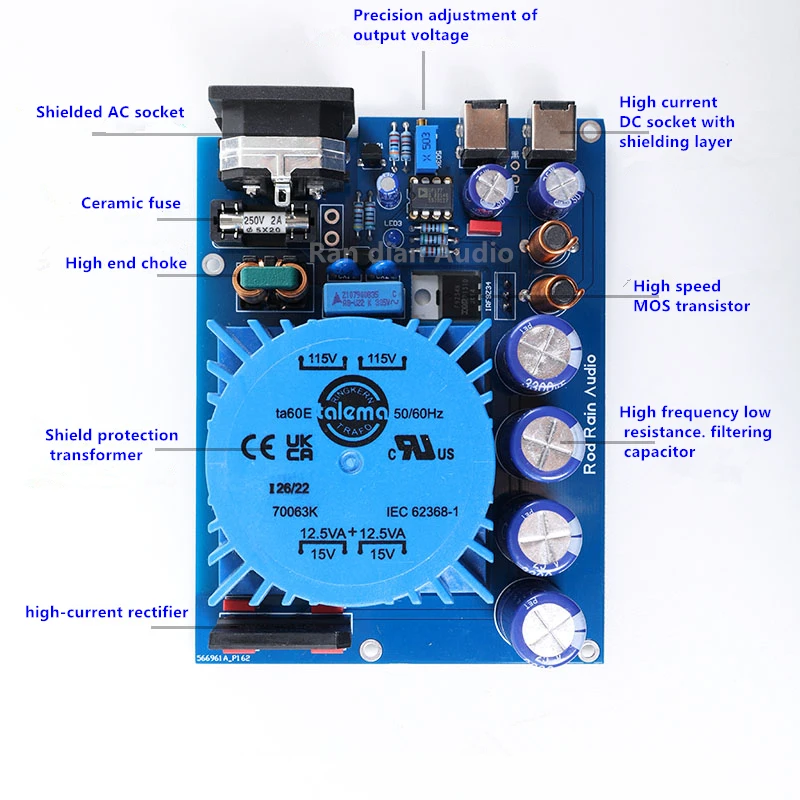 25W Talema Transformer DC Linear Stabilized Power Supply DC5V 9V 12V 19V 24V Ultra Low Noise Suitable For High end Audio