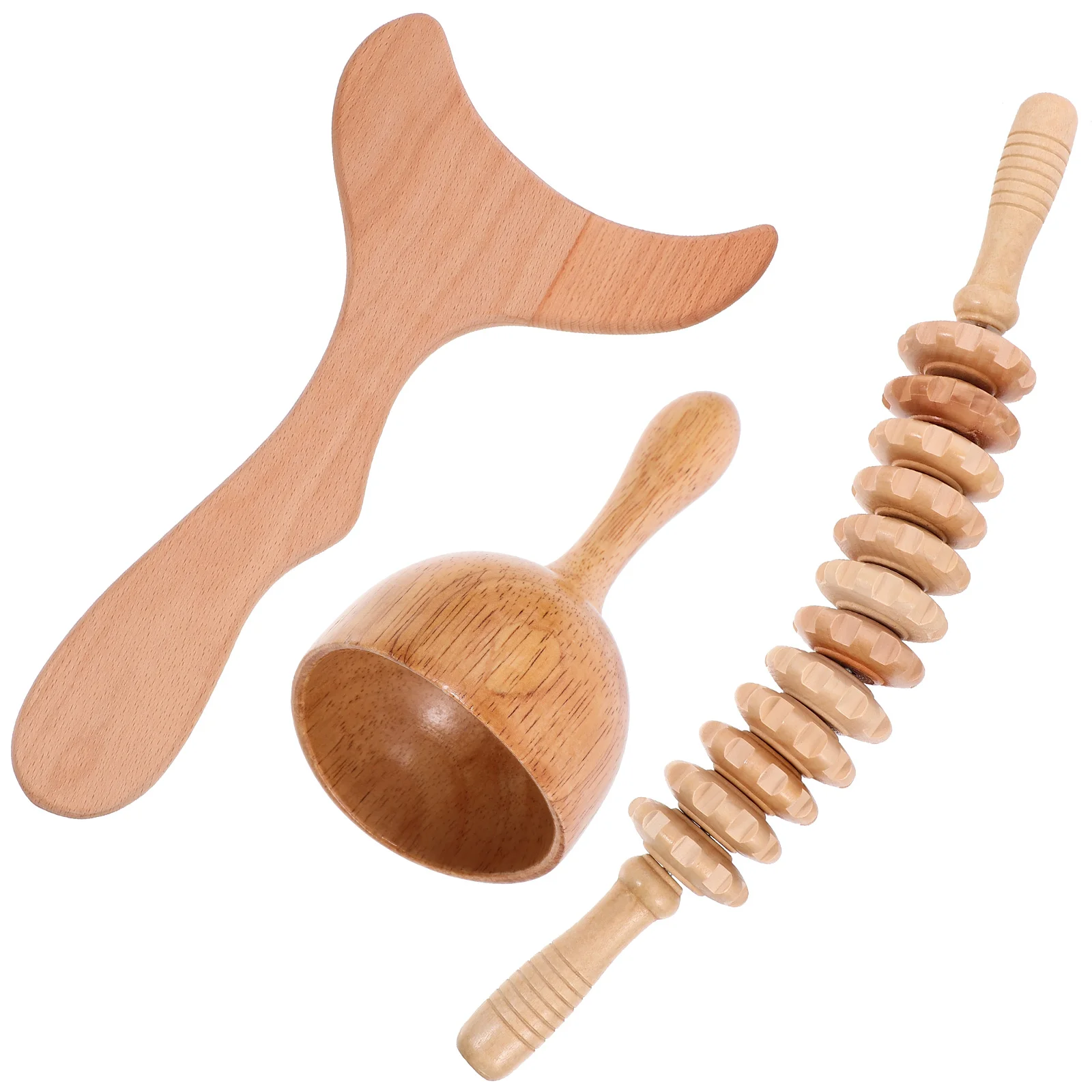 

Kit Massage Stick Roller Wooden Massager Neck and Shoulders Body Sculpting Tools