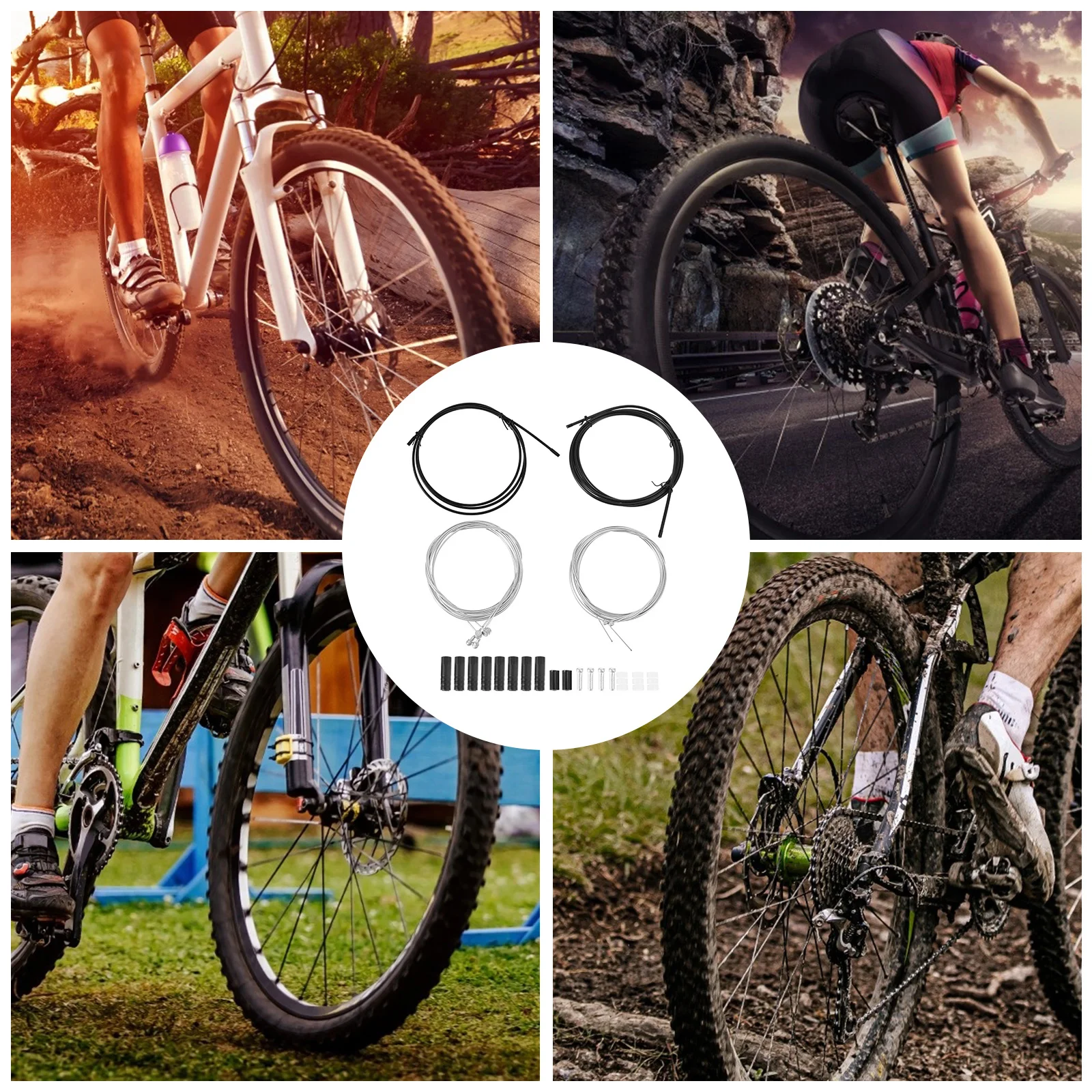 

1 set 1 Set Bike Brake Derailleur Cable Kit For Mountain Road Folding Bikes Steel Wire Pvc Coated Multiple Colors Easy Install