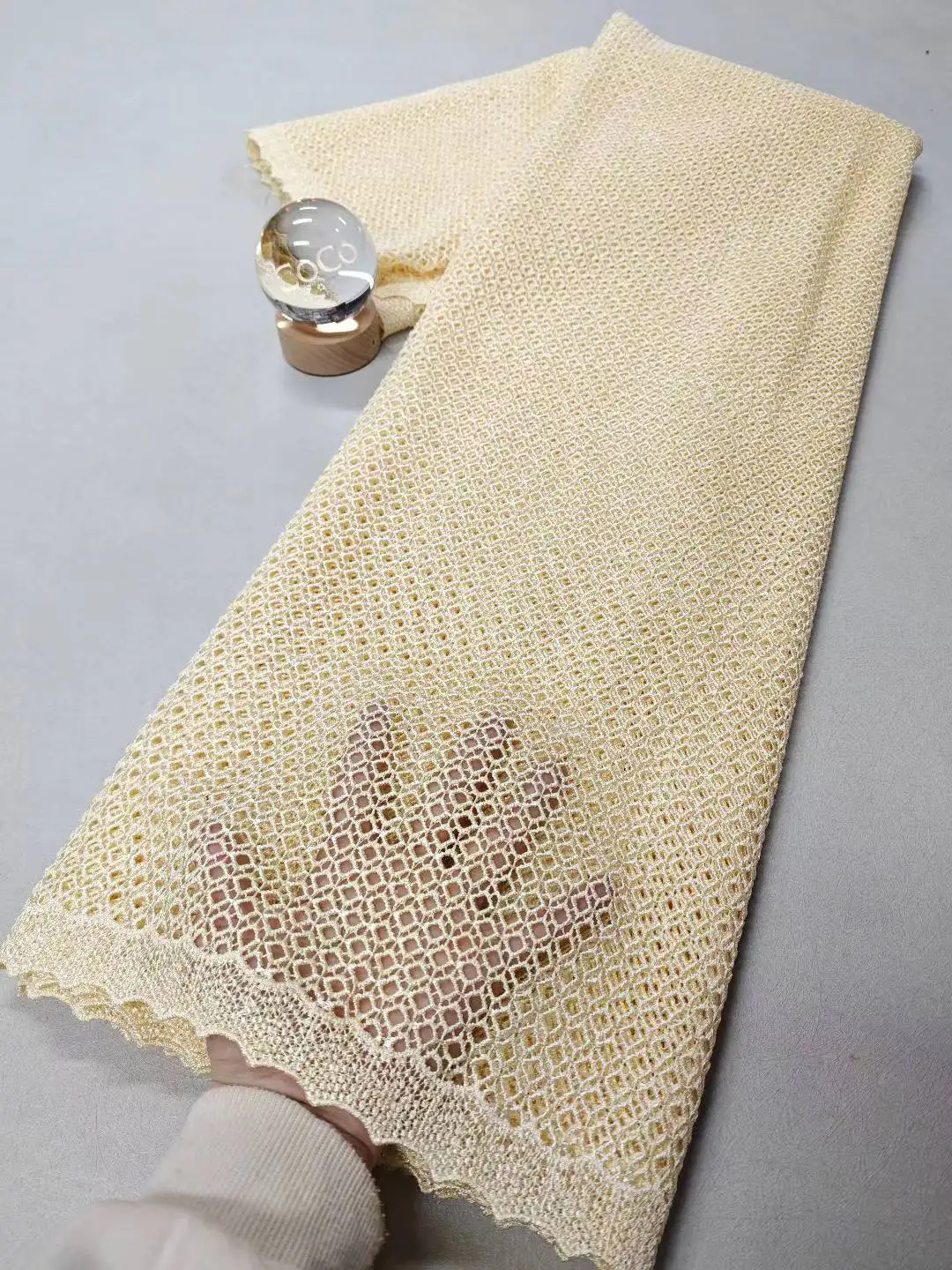 أفريقيا النيجيري الترتر لفستان الزفاف الشيفون 2025 تول أقمشة الدانتيل عالية الجودة حفلة جبر الخياطة القطن 5 ياردة XL134