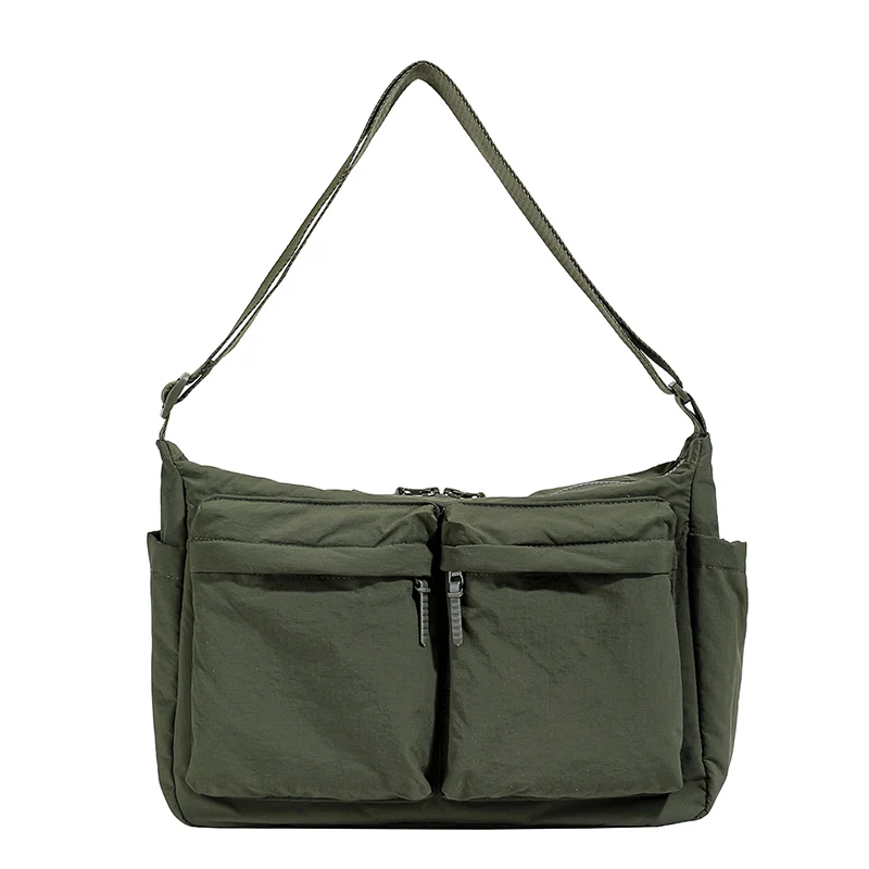 

Unisex Casual Simple Multi-Pocket Nylon Fabric Crossbody Bag Large-capacity Commuter Laptop Bag Versatile Travel Shoulder Bag