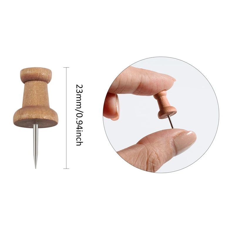 Wood Push Pins Map Tacks Marking Pins Wooden Map Thumb Tacks With Metal Point For Cork Bulletin Board Craft Projects