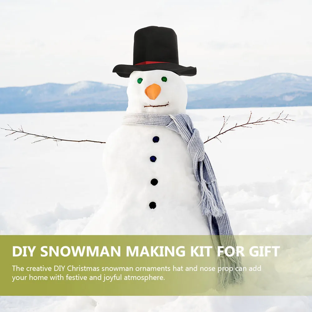 

1 set Snowman Nose Snowman Dressing Accessories Gloves Set Christmas Decor DIY Props Lightweight Compact Size Winter Fun