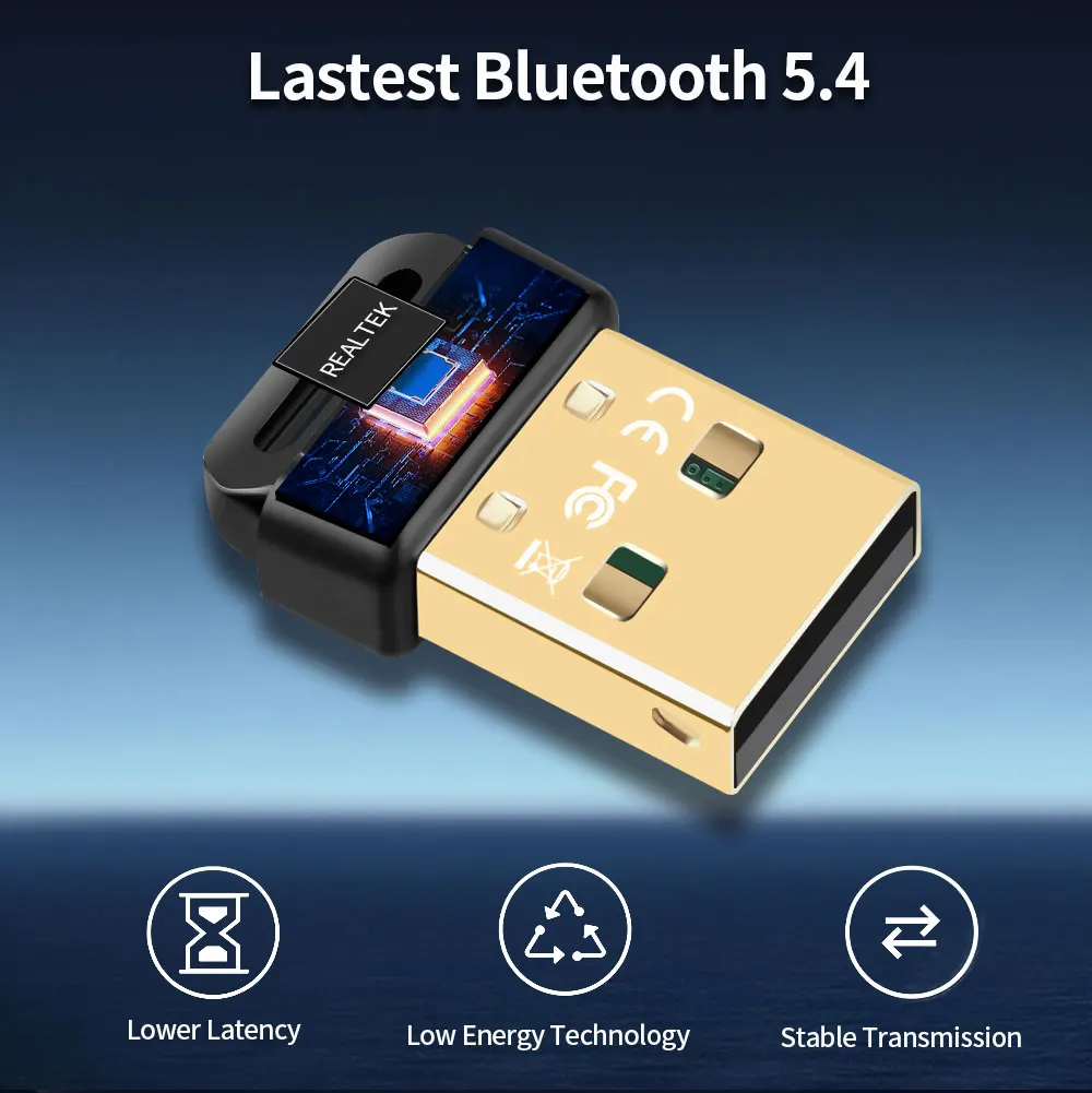 Adattatore Bluetooth wireless USB Bluetooth 5.4 per PC Dongle Adaptador Mouse wireless Keyborad Ricevitore audio musicale Trasmettitore