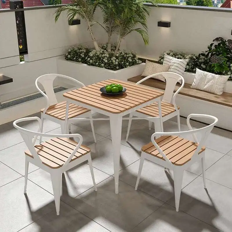 

Modern Luxury Outdoor Tables Lounge Balcony Square Nordic Outdoor Tables Minimalist Europe Jardin Mobiliario Home Furniture