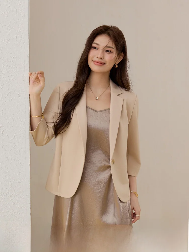 

Ele Commute Ready plus Size Women's Suiting Jaet Slimming Versatile Long Sve Korean Sle Casual Wear for All Body T...