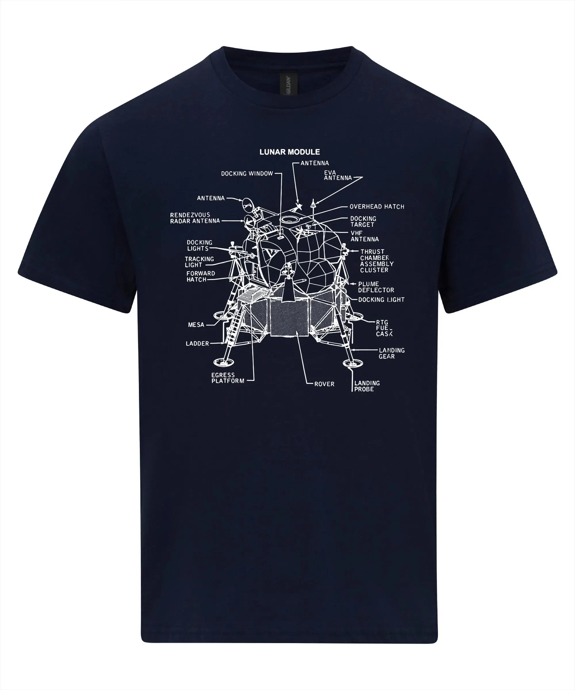 Eagle Lunar Lander T-Shirt Apollo 11 Moon Landing Tee Graphic T Shirts Retro Streetwear Crew-neck Short-sleeved Men's T-shirt