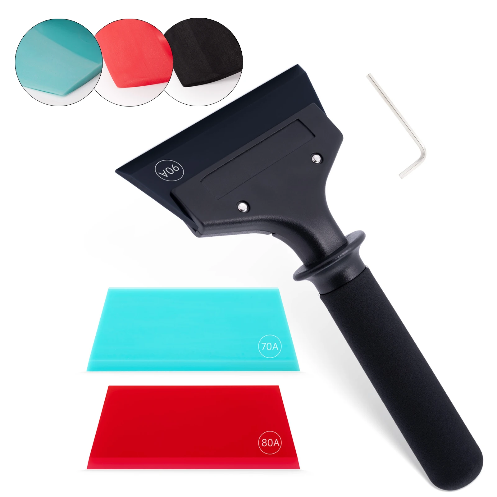 FOSHIO Car Glass Cleaning Scraper Rubber Blade Wiper 70/80/90A Window Tinting Windshield Protection Vinyl Film Install Squeegee