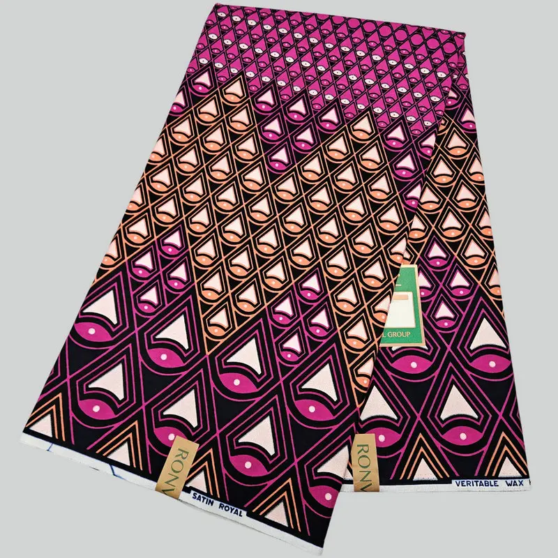 

Popular design wax block fabric, printing with pearl powder, 100% cotton textile precut by 6 yards, DIY making clothes