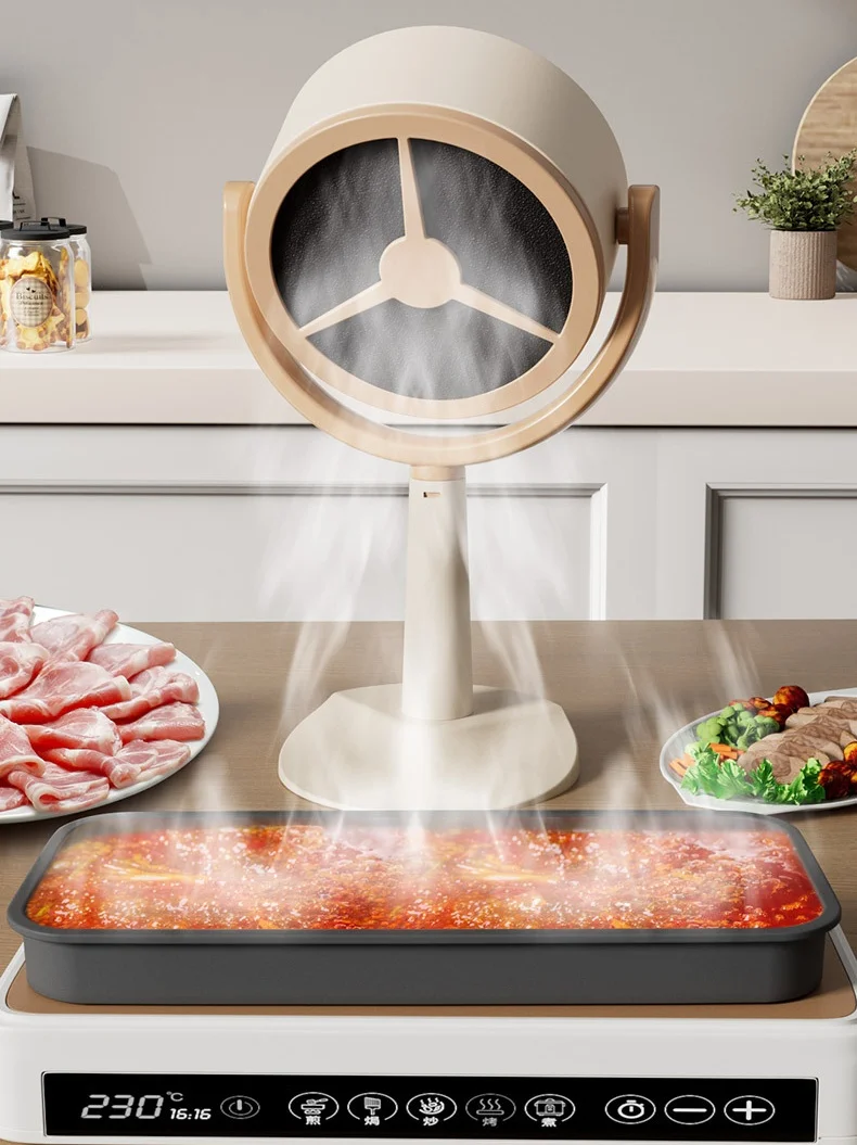 2024 Hot Selling Household Small Desktop Range Hood Mini Portable Range Hood High Wind Range Hood