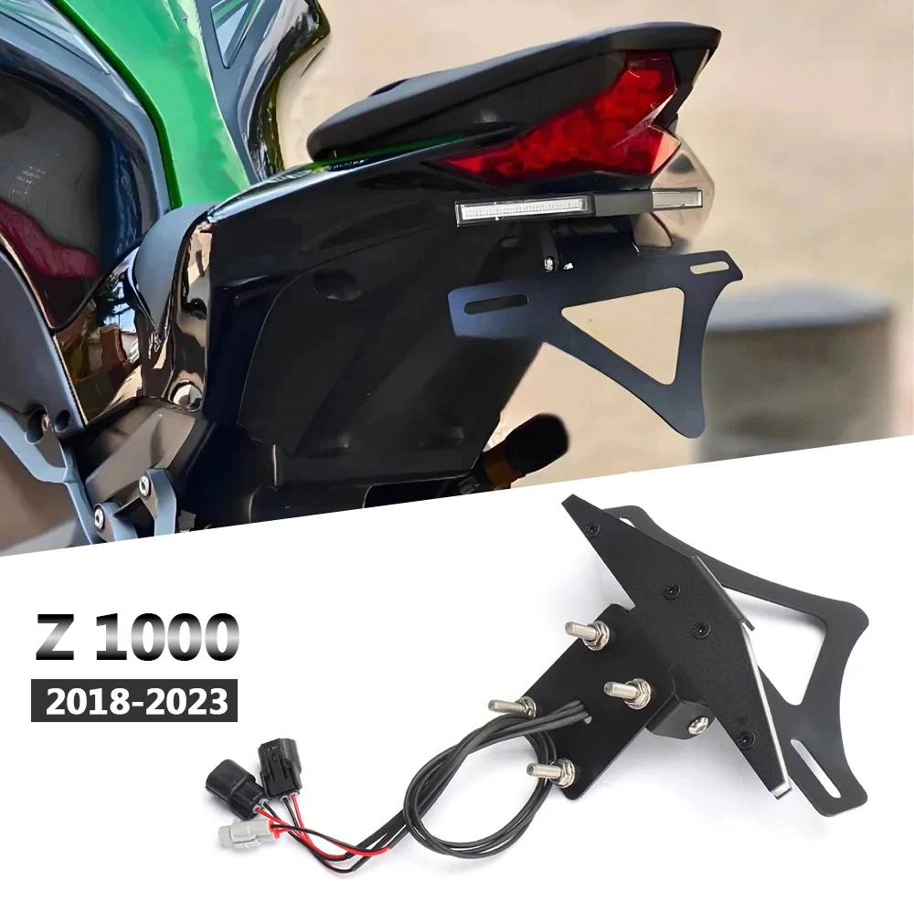 

For Kawasaki Z1000 Z 1000 z1000 2018-2023 Motorcycle Tail Tidy Fender Eliminator Kit LED Light License Plate Adjustable Bracket