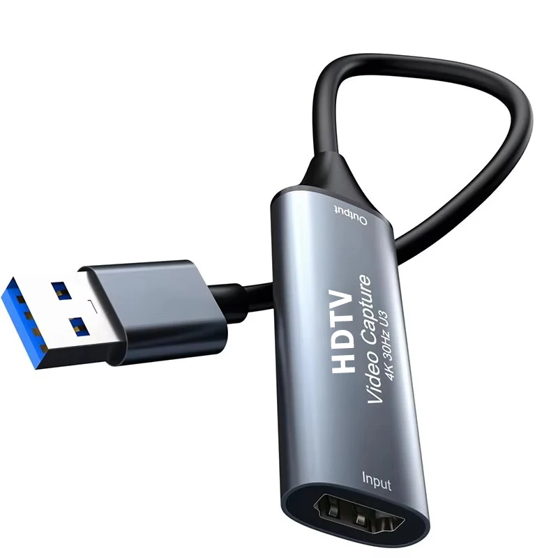4K HDMI USB3.0 Videoaufnahmekarte 1080p 60fps HDMI zu USB 3.0 Typ-C Game Live Grabber Record MS2130 VLC OBS für Kamera PS4 Spiel