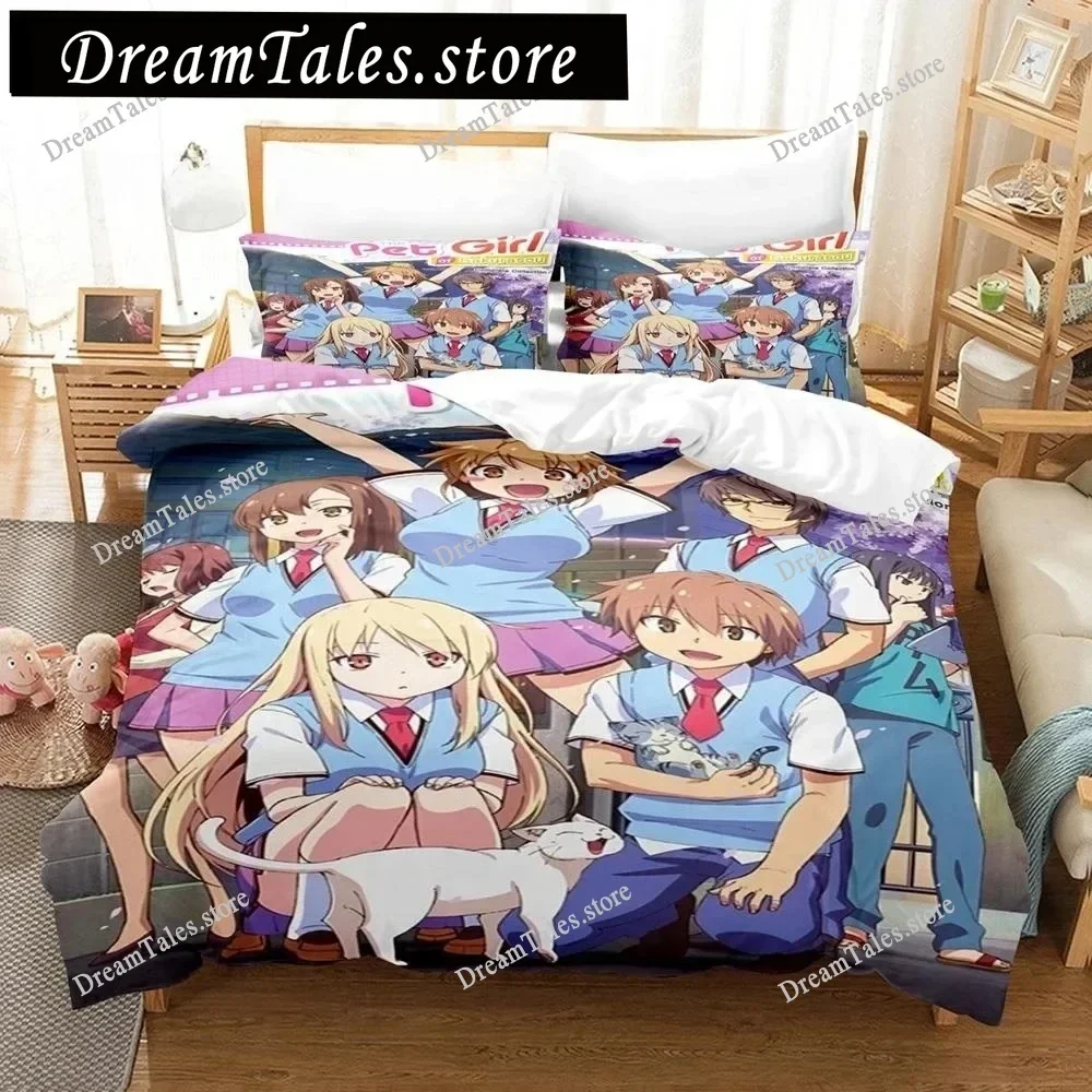 

3D Kawaii Girls The Pet Girl Of Sakurasou Bedding Set Single Twin Full Queen King Size Bed Set Adult Kid Bedroom Duvetcover Sets