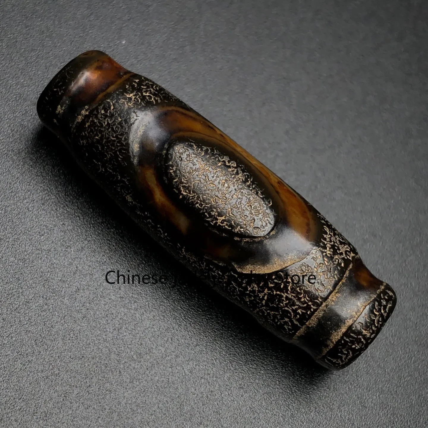 Rare Tibetan Buddhism Agate Heaven Earth Dzi Bead Amulet Necklace Pendant G5672