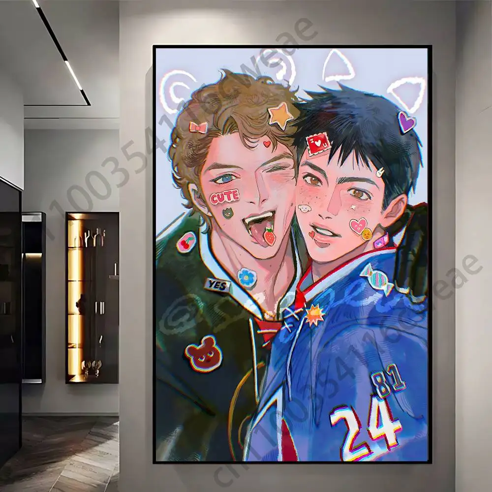 chibi H-Heated R-Rivalry Poster Self-adhesive Art Waterproof Paper Sticker Coffee House Bar Room Wall Decor