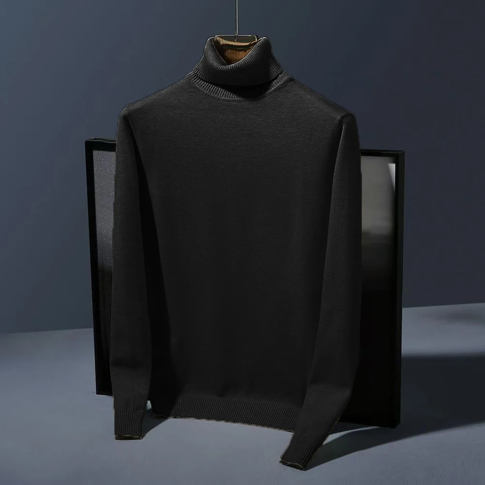 Men's Turtleneck Long Sleeve Turtle Neck Shirts Lightweight Thermal Pullover Sweater Solid Color Sweater Men Winter Warm Coats