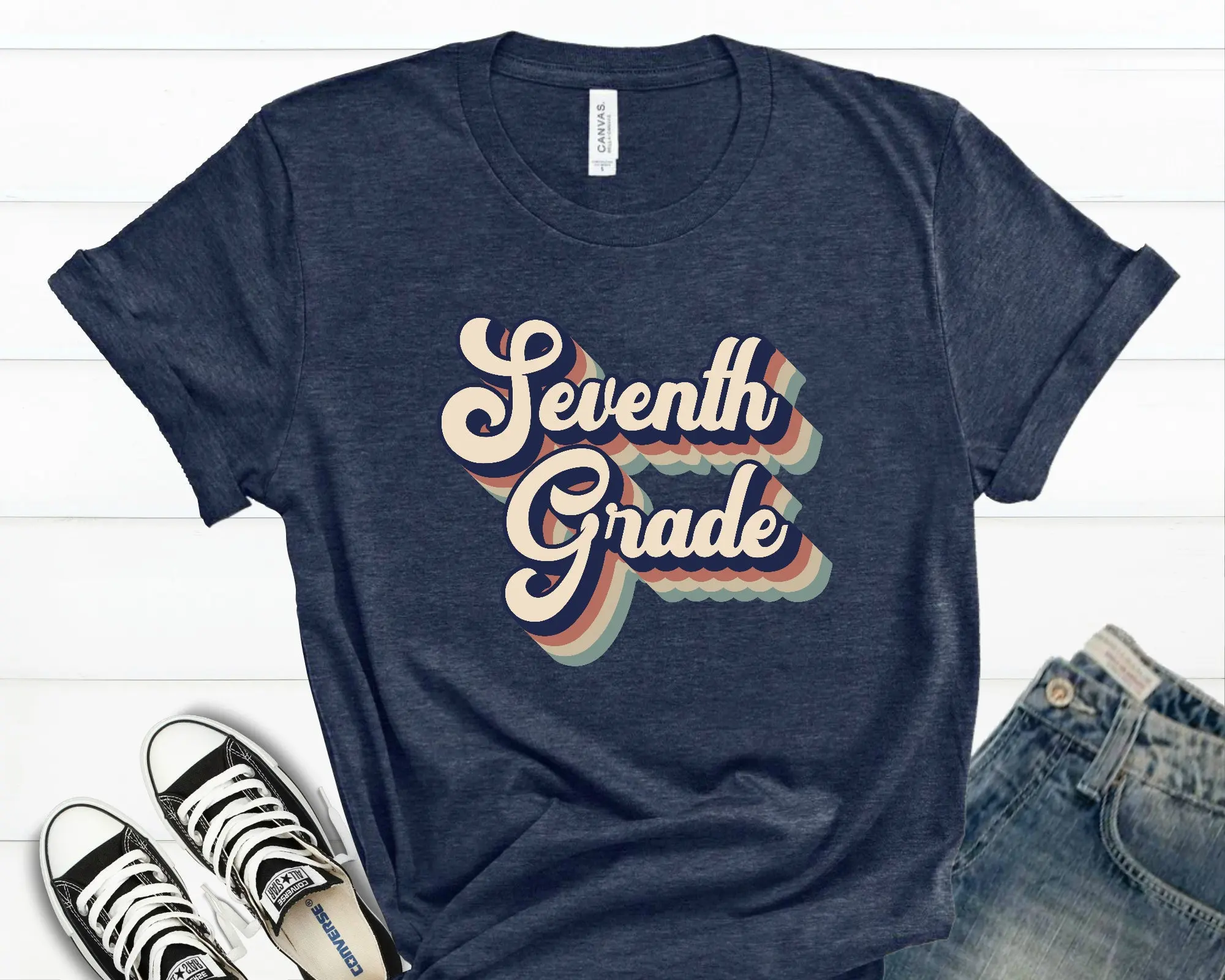 Retro Seventh Grade Teacher T Shirt Team Girl Squad