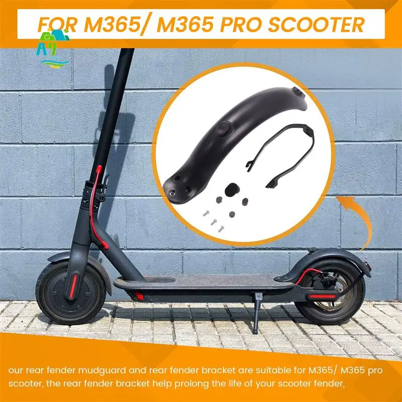 

A09E-Rear Mudguard And Bracket Replacement Accessory For Xiaomi M365/M365 Pro Scooter With Screws And Screw Caps