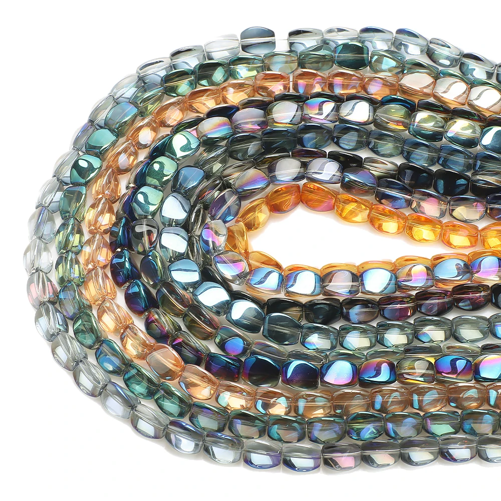 20 Pcs 10x12mm Crystal Glass Loose Beads Crafts Irregular Twist Shape For DIY Making Jewelry Handmade Charm Earing Accessries