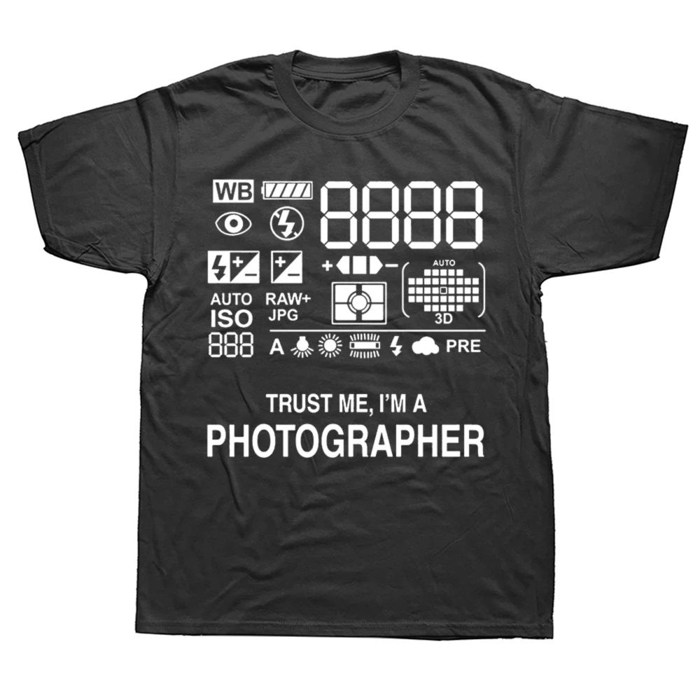 Funny Photographer Camera T Shirt Photography Summer Graphic Cotton Streetwear Short Sleeve Birthday Gifts T-shirt Mens Clothing