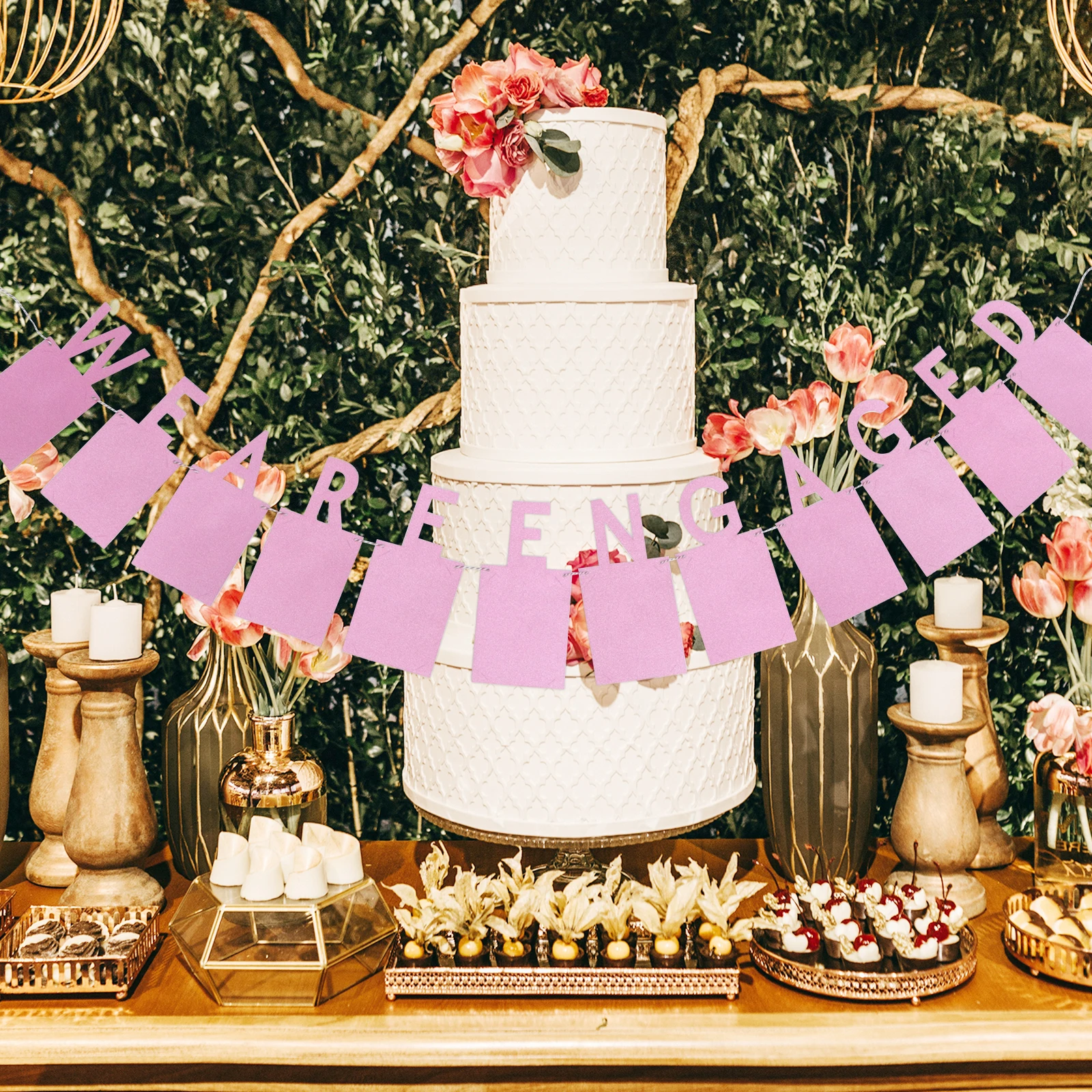 

Decoration Engagement Flag Beautiful Banner Venue Supply Fashion Marriage Proposal Bunting Decorative Pink Dangling Pull