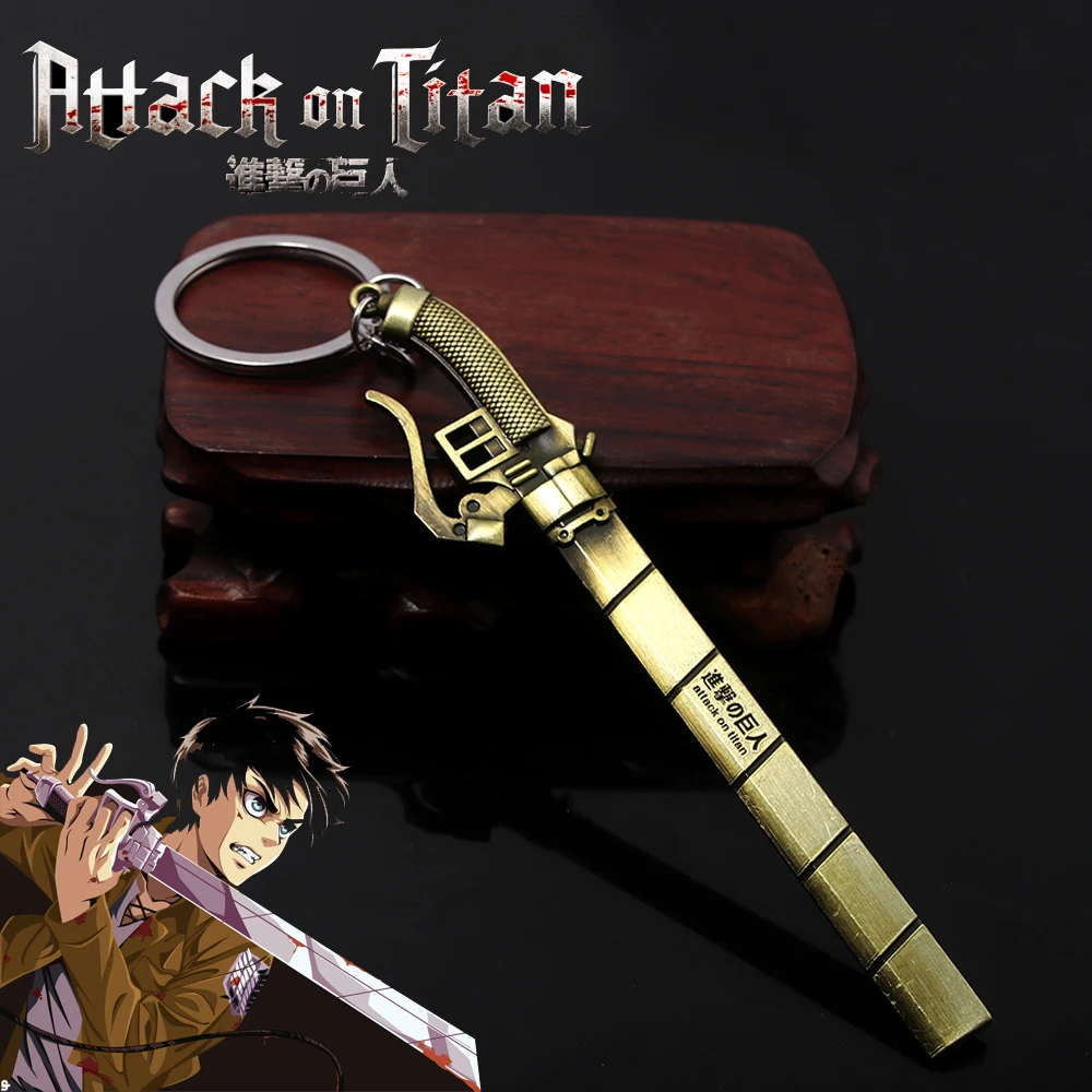 Anime Attack On Titan Keychain Spear Of Attack Scouting Legion Cosplay Prop Metal Pendant keyring For Women Men Accessories Gift